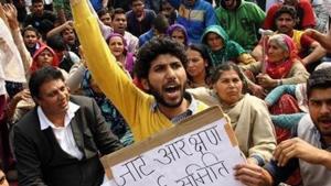 All India Jat Aarakshan Sangharsh Samiti (AIJASS) started another round of protests to press for job quota.(HT File Photo) All India Jat Aarakshan Sangharsh Samiti (AIJASS) started another round of protests to press for job quota.(HT File Photo)