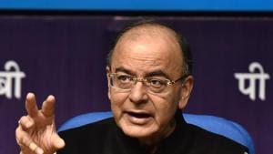 Union finance minister Arun Jaitley addresses press conference in New Delhi.(Sanjeev Verma/HT Photo) Union finance minister Arun Jaitley addresses press conference in New Delhi.(Sanjeev Verma/HT Photo)