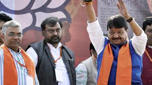 National general secretary of BJP Kailash Vijayvargiya (R)(PTI Photo)