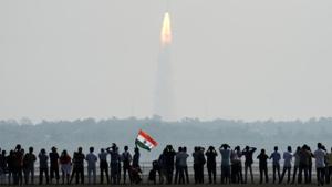 Indian onlookers watch the launch of the Indian Space Research Organisation (ISRO) Polar Satellite Launch Vehicle (PSLV-C37) at Sriharikota on Febuary 15.(AFP Photo) Indian onlookers watch the launch of the Indian Space Research Organisation (ISRO) Polar Satellite Launch Vehicle (PSLV-C37) at Sriharikota on Febuary 15.(AFP Photo)