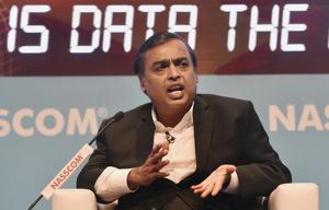 Reliance Industries chairman Mukesh Ambani addresses during the NASSCOM India leadership forum 2017 in Mumbai(PTI) Reliance Industries chairman Mukesh Ambani addresses during the NASSCOM India leadership forum 2017 in Mumbai(PTI)