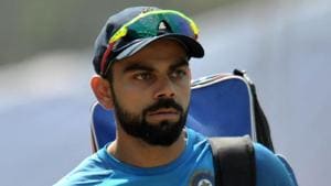 India's cricket captain Virat Kohli during a team practice session before a India and Bangladesh test match in Hyderabad on February 8.(AFP Photo) India's cricket captain Virat Kohli during a team practice session before a India and Bangladesh test match in Hyderabad on February 8.(AFP Photo)