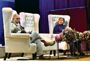 Poet, lyricist and film director Gulzar with Sarod maestro Amjad Ali Khan at the inaugural session of Jashn e Rekhta 2017 at the IGNCA , New Delhi(Vipin Kumar/HT photo) Poet, lyricist and film director Gulzar with Sarod maestro Amjad Ali Khan at the inaugural session of Jashn e Rekhta 2017 at the IGNCA , New Delhi(Vipin Kumar/HT photo)