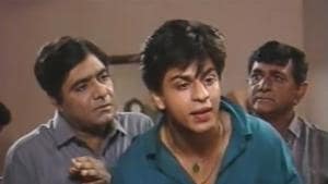 Actor Shah Rukh Khan in a still from the sitcom Wagle Ki Duniya (1988-1990). Actor Shah Rukh Khan in a still from the sitcom Wagle Ki Duniya (1988-1990).