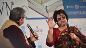 Salil Tripathi (left) and Taslima Nasreen at the Jaipur Literature Fest 2017, Jaipur, India, January 19, 2017(Saumya Khandelwal/HT) Salil Tripathi (left) and Taslima Nasreen at the Jaipur Literature Fest 2017, Jaipur, India, January 19, 2017(Saumya Khandelwal/HT)