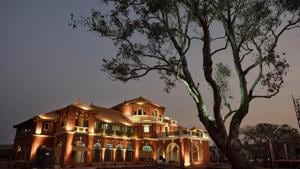 The Thibaw palace at Ratnagiri in Maharashtra, where the last king of Burma was exiled by the British. The palace is lit up during an annual arts festival that takes place in January. The crumbling palace is now being restored by the state archaeology department.(Gurinder Osan/HT PHOTO) The Thibaw palace at Ratnagiri in Maharashtra, where the last king of Burma was exiled by the British. The palace is lit up during an annual arts festival that takes place in January. The crumbling palace is now being restored by the state archaeology department.(Gurinder Osan/HT PHOTO)