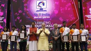 PM Modi with Rajiv Pratap Rudy, MoS for skill development and entrepreneurship, at the launch of the National Skill Development Mission in New Delhi.(Virendra Singh Gosain/HT File Photo) PM Modi with Rajiv Pratap Rudy, MoS for skill development and entrepreneurship, at the launch of the National Skill Development Mission in New Delhi.(Virendra Singh Gosain/HT File Photo)