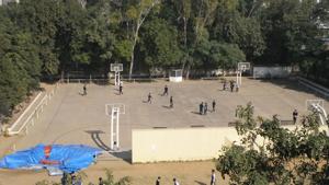 The basketball court in The Mother’s International School, Delhi.(Wikimedia Commons)