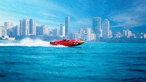 Six teams from four countries will be competing at the powerboat racing event. Six teams from four countries will be competing at the powerboat racing event.