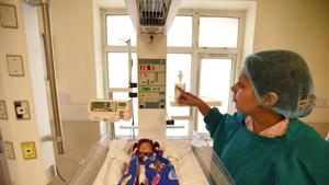 The Neonatal intensive care unit became operational last week at the Super Specialty Child Hospital and Post Graduate Institute in Sector 30 Noida.(Virendra Singh Gosain/HT PHOTO) The Neonatal intensive care unit became operational last week at the Super Specialty Child Hospital and Post Graduate Institute in Sector 30 Noida.(Virendra Singh Gosain/HT PHOTO)