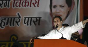 Congress vice-president Rahul Gandhi addresses Congress workers at a rally organized by Delhi Pradesh Congress Committee in on Tuesday at the Ramlila Maidan.(Ravi Choudhary/HT Photo) Congress vice-president Rahul Gandhi addresses Congress workers at a rally organized by Delhi Pradesh Congress Committee in on Tuesday at the Ramlila Maidan.(Ravi Choudhary/HT Photo)