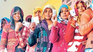 Women at a polling booth, Jaipur (File Photo).(Himanshu Vyas/HT) Women at a polling booth, Jaipur (File Photo).(Himanshu Vyas/HT)