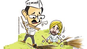 The party, which made its Punjab assembly polls debut, came in second. Punjab was the only state in the country from where the Arvind Kejriwal-led party had won four Lok Sabha seats mopping up a 24.4% vote share.(Illustration by Daljeet Kaur Sandhu/HT) The party, which made its Punjab assembly polls debut, came in second. Punjab was the only state in the country from where the Arvind Kejriwal-led party had won four Lok Sabha seats mopping up a 24.4% vote share.(Illustration by Daljeet Kaur Sandhu/HT)