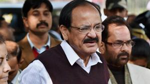 Union minister M Venkaiah Naidu, who plays a key role in the party’s decision-making process, has stressed the inclusion of Muslims in the UP government.(PTI Photo) Union minister M Venkaiah Naidu, who plays a key role in the party’s decision-making process, has stressed the inclusion of Muslims in the UP government.(PTI Photo)