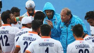 India hockey team coach Roelant Oltmans is preparing his men for major tournaments in 2018 -- the Commonwealth Games (April 4-15), Champions Trophy (June 23-July 1), Asian Games (August 18-September 2) and the World Cup at Bhubaneswar.(Getty Images) India hockey team coach Roelant Oltmans is preparing his men for major tournaments in 2018 -- the Commonwealth Games (April 4-15), Champions Trophy (June 23-July 1), Asian Games (August 18-September 2) and the World Cup at Bhubaneswar.(Getty Images)