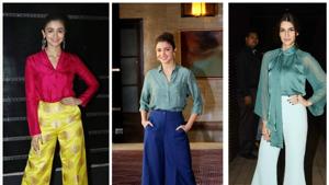 The 70’s inspired flares are having a moment, thanks to the likes of actors Alia Bhatt, Anushka Sharma and Vaani Kapoor.(Yogen Shah) The 70’s inspired flares are having a moment, thanks to the likes of actors Alia Bhatt, Anushka Sharma and Vaani Kapoor.(Yogen Shah)
