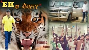 A poster of Ek Tha Gangster, the biopic of wanted criminal Vishram Choudhury who has managed to evade arrest for close to a year now. A poster of Ek Tha Gangster, the biopic of wanted criminal Vishram Choudhury who has managed to evade arrest for close to a year now.