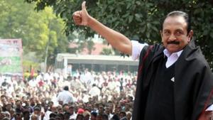 MDMK general secretary Vaiko alleged that “some people” at the central level were trying to impose Hindi on the Tamil-speaking people yet again.(HT File) MDMK general secretary Vaiko alleged that “some people” at the central level were trying to impose Hindi on the Tamil-speaking people yet again.(HT File)