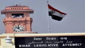 Opposition parties raised the issue of a BJP MLC allegedly misbehaving with a colleague inside the Bihar assembly, in Patna.(PTI File Photo) Opposition parties raised the issue of a BJP MLC allegedly misbehaving with a colleague inside the Bihar assembly, in Patna.(PTI File Photo)
