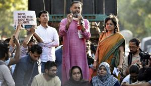 Yogendra Yadav, the founding member of Swaraj India, addressing students and teachers during a protest march. The party is contesting the MCD elections and has not been given a common poll symbol.(Raj K Raj/HT Photo) Yogendra Yadav, the founding member of Swaraj India, addressing students and teachers during a protest march. The party is contesting the MCD elections and has not been given a common poll symbol.(Raj K Raj/HT Photo)
