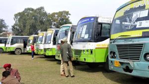 After assuming power, the Congress announced to take around 7,400 private buses off the road to make public transport more efficient.(HT Photo)