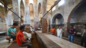 A slaughterhouse in the Qaiserbagh area of Lucknow wears a deserted look after the ban on illegal abattoirs came into effect in March. The ban has cut supply of buffalo hides to leather industry across the country.(HT Photo) A slaughterhouse in the Qaiserbagh area of Lucknow wears a deserted look after the ban on illegal abattoirs came into effect in March. The ban has cut supply of buffalo hides to leather industry across the country.(HT Photo)