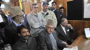 National Conference president Farooq Abdullah filling his nomination paper for parliamentary elections in Srinagar March 20. On Wednesday, Abdullah backed stone pelters saying they were fighting for the nation.(Waseem Andrabi / Hindustan Times) National Conference president Farooq Abdullah filling his nomination paper for parliamentary elections in Srinagar March 20. On Wednesday, Abdullah backed stone pelters saying they were fighting for the nation.(Waseem Andrabi / Hindustan Times)