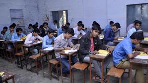 Despite steps taken by authorities in Uttar Pradesh to check mass copying during board exams, there are reports of use of unfair means in examination centres across the state.(Sakib Ali/ HT File) Despite steps taken by authorities in Uttar Pradesh to check mass copying during board exams, there are reports of use of unfair means in examination centres across the state.(Sakib Ali/ HT File)