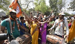 BJP workers during the nomintation for MCD elections. Nominations of the party candidates were rejected in 8 wards, of which four wards were those from where even the back-up candidate lost nomination.(Sushil Kumar/HT Photo) BJP workers during the nomintation for MCD elections. Nominations of the party candidates were rejected in 8 wards, of which four wards were those from where even the back-up candidate lost nomination.(Sushil Kumar/HT Photo)