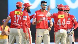Kings XI Punjab bowler Axar Patel (C) celebrates after dismissing Rising Pune Supergiant batsman Ben Stokes in IPL 2017.(AFP) Kings XI Punjab bowler Axar Patel (C) celebrates after dismissing Rising Pune Supergiant batsman Ben Stokes in IPL 2017.(AFP)