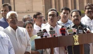 Delhi Congress chief Ajay Maken with other party leaders met President Pranab Mukherjee over the findings of the Shunglu panel.(Handout) Delhi Congress chief Ajay Maken with other party leaders met President Pranab Mukherjee over the findings of the Shunglu panel.(Handout)