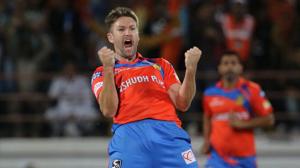 Andrew Tye took 5/17, including a hat-trick, for Gujarat Lions against Rising Pune Supergiant in an Indian Premier League (IPL) 2017 match.(IPL) Andrew Tye took 5/17, including a hat-trick, for Gujarat Lions against Rising Pune Supergiant in an Indian Premier League (IPL) 2017 match.(IPL)