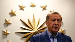 Turkish President Recep Tayyip Erdogan during a news conference in Istanbul, April 16. Erdogan is no longer the colossus he once was on the West Asian stage. Turkey’s pretensions of having a major role in the affairs of Arab states have been embarrassingly exposed by its inability to exert much influence on the Arab state on its border.(REUTERS) Turkish President Recep Tayyip Erdogan during a news conference in Istanbul, April 16. Erdogan is no longer the colossus he once was on the West Asian stage. Turkey’s pretensions of having a major role in the affairs of Arab states have been embarrassingly exposed by its inability to exert much influence on the Arab state on its border.(REUTERS)