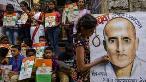 Students protest against the death sentence awarded to Kulbhushan Jadhav at Lalbaugh in Mumbai recently.(Kunal Patil/HT Photo) Students protest against the death sentence awarded to Kulbhushan Jadhav at Lalbaugh in Mumbai recently.(Kunal Patil/HT Photo)
