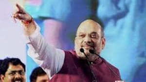BJP president Amit Shah will not address public rallies during his stay and will focus on spreading the campaign at the grassroots level. He will also hold meetings with party workers and try to attract Bengali intellectuals.(HT Photo)