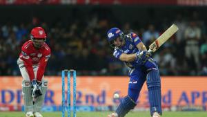 Jos Buttler’s 37-ball 77 helped Mumbai Indians thrash Kings XI Punjab by eight wickets to go to top of IPL 2017 standings.(BCCI) Jos Buttler’s 37-ball 77 helped Mumbai Indians thrash Kings XI Punjab by eight wickets to go to top of IPL 2017 standings.(BCCI)