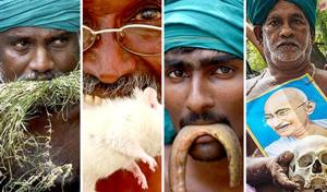 The farmers have been grabbing headlines for their unique, and sometimes bizarre, methods of protest since they arrived in Delhi over 38 days ago. The farmers have been grabbing headlines for their unique, and sometimes bizarre, methods of protest since they arrived in Delhi over 38 days ago.