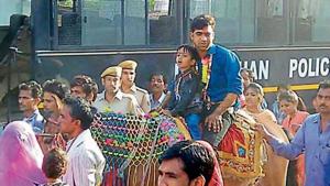 It all started when Regar decided to break an age-old caste-based tradition and ride a mare.(HT Photo) It all started when Regar decided to break an age-old caste-based tradition and ride a mare.(HT Photo)