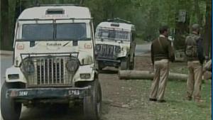 Policemen at the site where a PDP leader was attacked in Pulwama district on Monday.(Photo: ANI/Twitter) Policemen at the site where a PDP leader was attacked in Pulwama district on Monday.(Photo: ANI/Twitter)