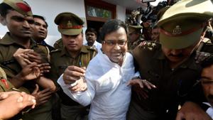 Rape accused former UP minister Gayatri Prajapati being taken by police in Lucknow.(PTI FILE PHOTO) Rape accused former UP minister Gayatri Prajapati being taken by police in Lucknow.(PTI FILE PHOTO)