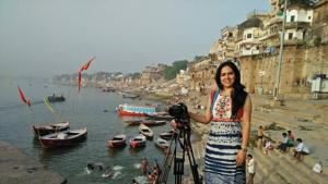 Filmmaker Beenu Rajput at a Varanasi ghat.(HT Photo) Filmmaker Beenu Rajput at a Varanasi ghat.(HT Photo)
