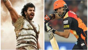 Prabhas in Baahubali and Yuvraj Singh in action during an IPL match.(HT Photo) Prabhas in Baahubali and Yuvraj Singh in action during an IPL match.(HT Photo)