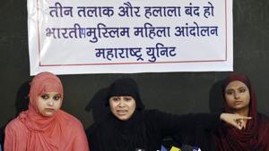 Bharatiya Muslim Mahila Andolan (Maharashtra) members addressing a press conference, demanding an end to the controversial practice of triple talaq.(PTI file photo) Bharatiya Muslim Mahila Andolan (Maharashtra) members addressing a press conference, demanding an end to the controversial practice of triple talaq.(PTI file photo)