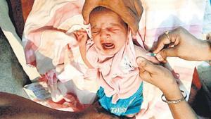 Thirteen children were administered vaccination against Japanese encephalitis and measles.(Representative photo/Reuters) Thirteen children were administered vaccination against Japanese encephalitis and measles.(Representative photo/Reuters)