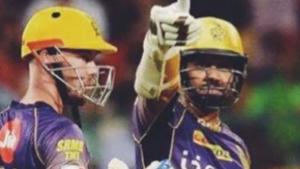 Shah Rukh Khan celebrated Kolkata Knight Riders’ win against Royal Challengers Bangalore with a tweet that links KKR heroes Sunil Narine and Chris Lynn with characters from his Bollywood hit Kabhi Haan Kabhi Naa(Twitter - SRK)