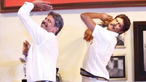 Kapil Dev at the unveiling of his wax statue at New Delhi’s Madame Tussauds Museum.(HT Photo) Kapil Dev at the unveiling of his wax statue at New Delhi’s Madame Tussauds Museum.(HT Photo)