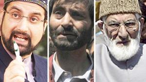 A combination photo of Kashmiri separatist leaders Mirwaiz Umar Farooq, Yasin Malik and Syed Ali Shah Geelani.(Agencies) A combination photo of Kashmiri separatist leaders Mirwaiz Umar Farooq, Yasin Malik and Syed Ali Shah Geelani.(Agencies)