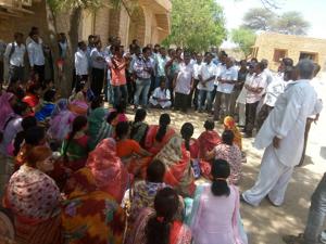 Teachers in Rajasthan protested against night stay in training camps, saying the education department has not ensured facilities for women at the venues.(HT Photo) Teachers in Rajasthan protested against night stay in training camps, saying the education department has not ensured facilities for women at the venues.(HT Photo)