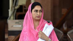 Harsimrat Kaur Badal at Parliament during the Budget session in New Delhi.(Mohd Zakir/HT Photo) Harsimrat Kaur Badal at Parliament during the Budget session in New Delhi.(Mohd Zakir/HT Photo)