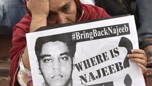 Najeeb Ahmad, 27, a first year MSc student, had gone missing from the JNU hostel on the night of October 14-15 last year after an alleged row with members of Akhil Bharatiya Vidyarthi Parishad (ABVP).(Sanjeev Verma/HT Photo) Najeeb Ahmad, 27, a first year MSc student, had gone missing from the JNU hostel on the night of October 14-15 last year after an alleged row with members of Akhil Bharatiya Vidyarthi Parishad (ABVP).(Sanjeev Verma/HT Photo)